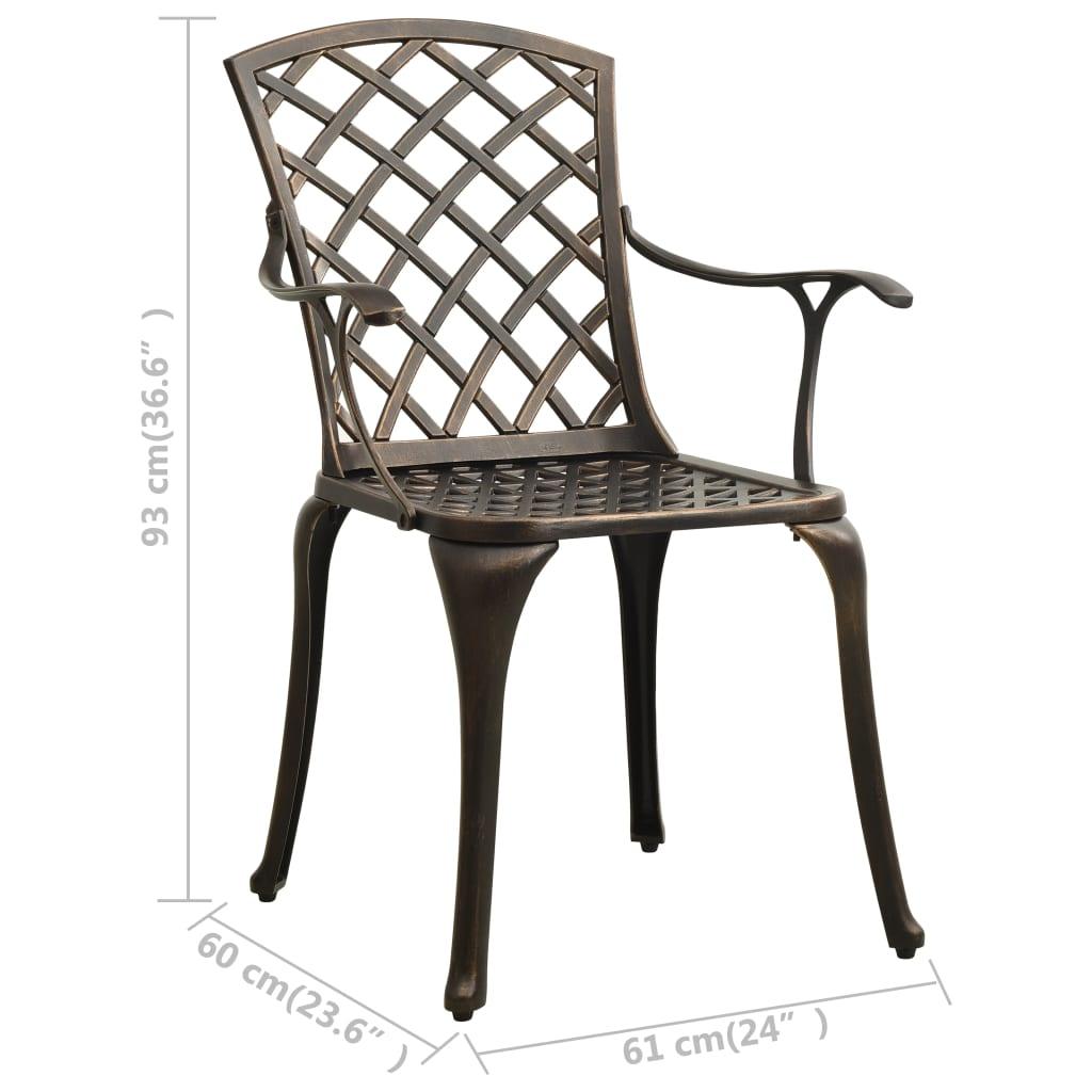 Patio Chairs 2 pcs Cast Aluminum Bronze at Set Shop and Smile