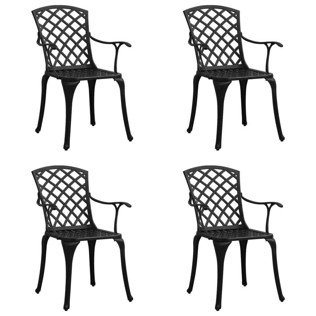Patio Chairs 4 pcs Cast Aluminum Black at Set Shop and Smile