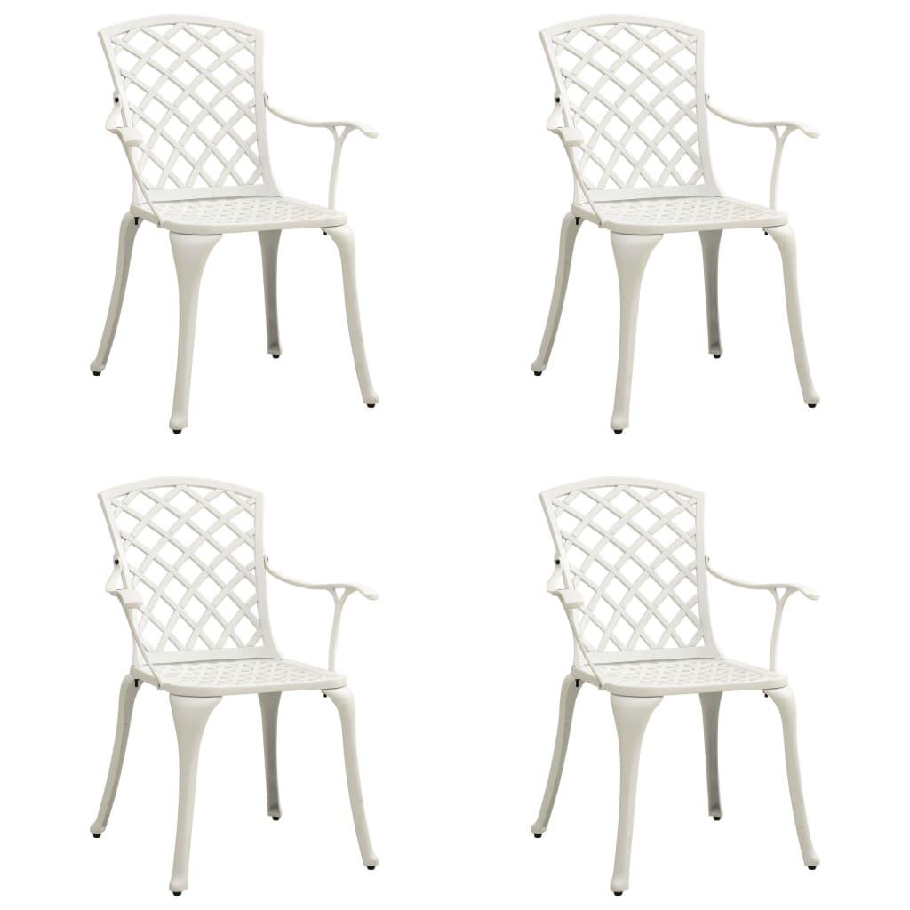 Patio Chairs 4 pcs Cast Aluminum White at Set Shop and Smile