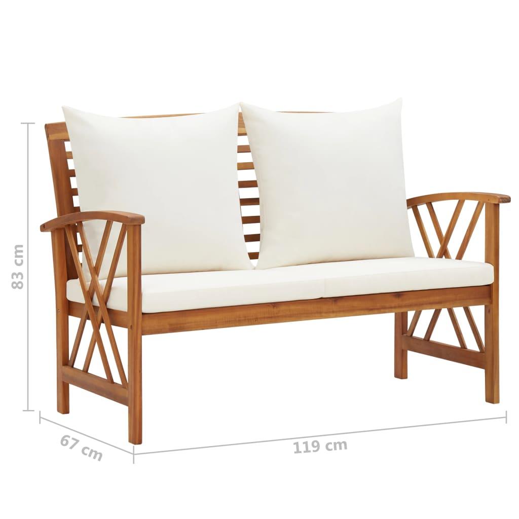 3 Piece Patio Lounge Set with Cushions Solid Acacia Wood at Set Shop and Smile