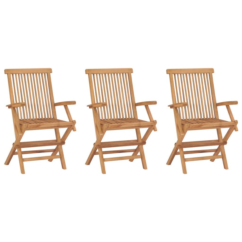 Folding Patio Chairs 3 pcs Solid Teak Wood at Set Shop and Smile