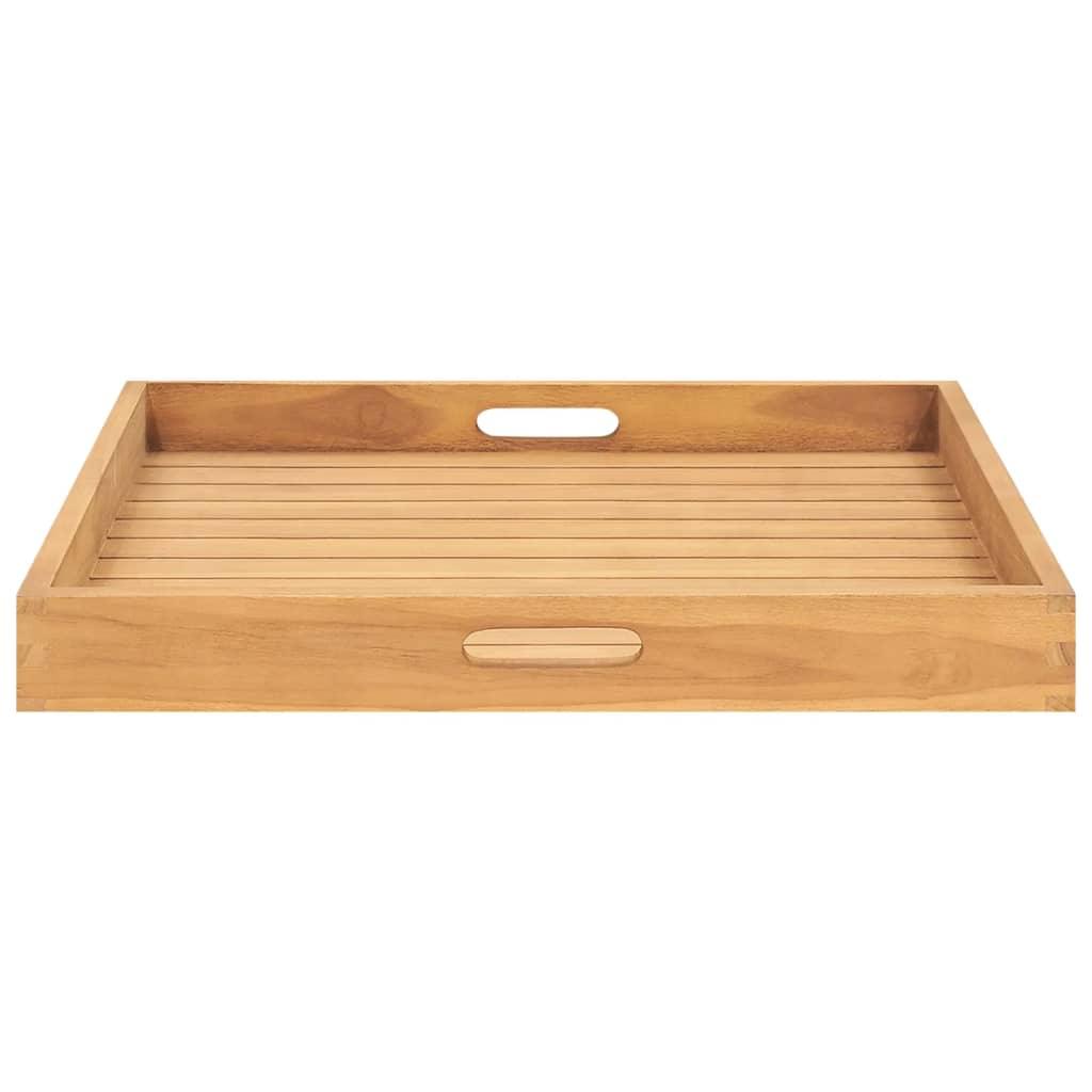 Serving Tray 23.6"x23.6" Solid Wood Teak at Set Shop and Smile