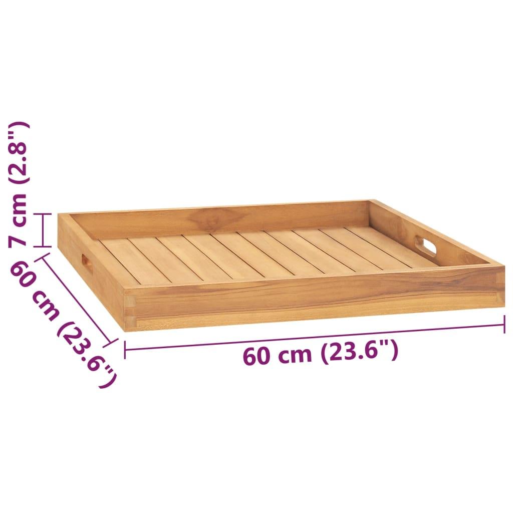 Serving Tray 23.6"x23.6" Solid Wood Teak at Set Shop and Smile