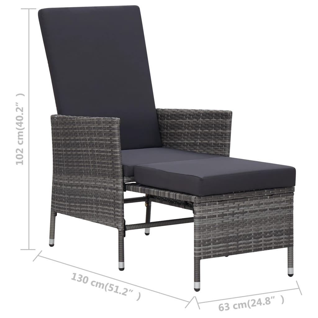 3 Piece Patio Lounge Set with Cushions Poly Rattan Gray at Set Shop and Smile