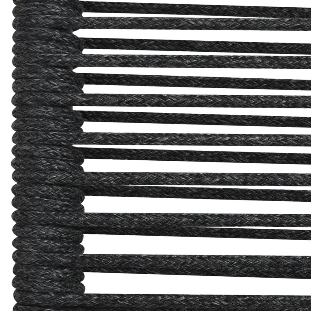 7 Piece Patio Dining Set Cotton Rope and Steel Black at Set Shop and Smile