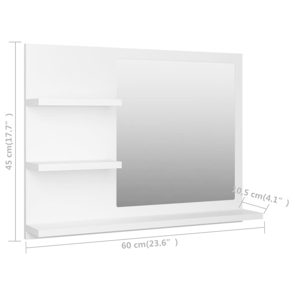 Bathroom Mirror White 23.6"x4.1"x17.7" Engineered Wood at Set Shop and Smile