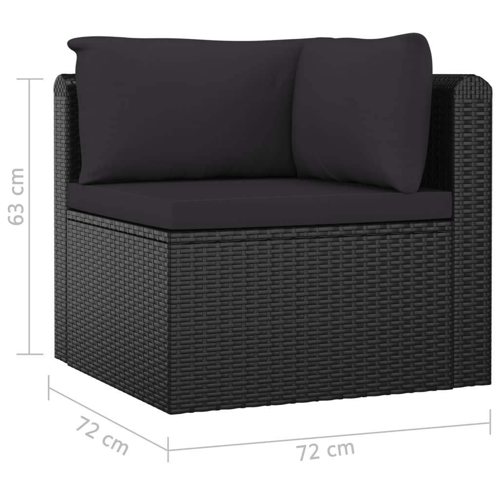 11 Piece Patio Lounge Set with Cushions Poly Rattan Black at Set Shop and Smile