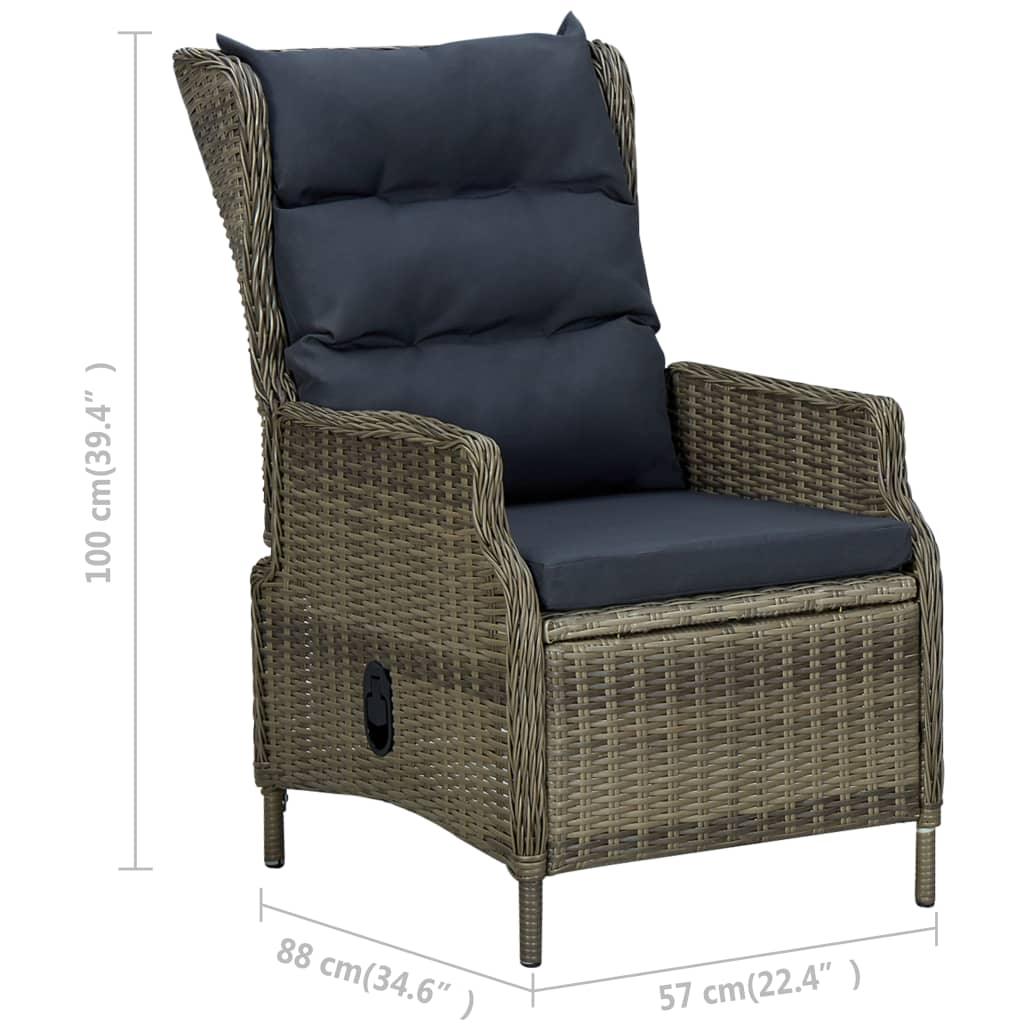 3 Piece Patio Lounge Set with Cushions Poly Rattan Brown at Set Shop and Smile