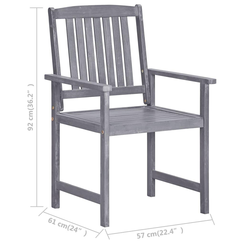 Patio Chairs with Cushions 4 pcs Gray Solid Acacia Wood at Set Shop and Smile