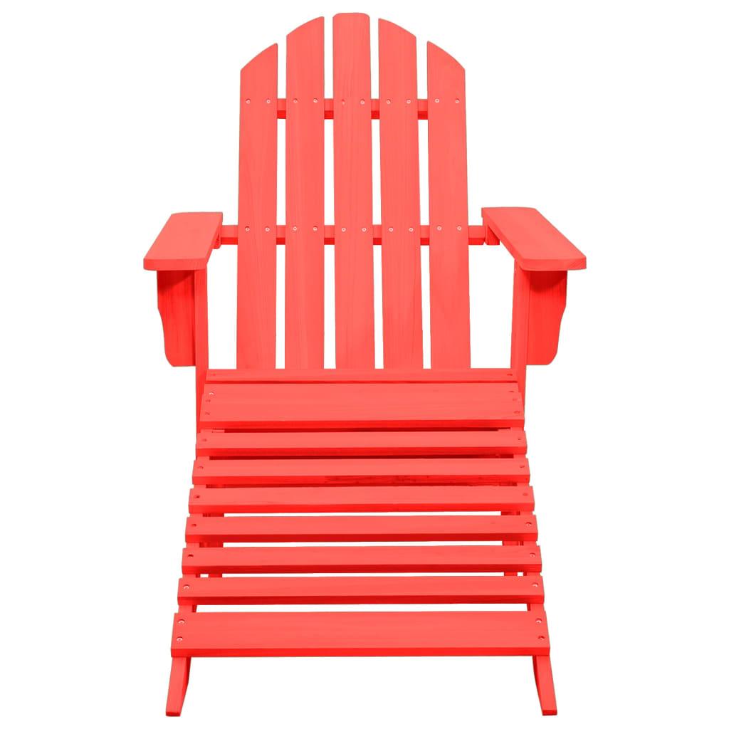 Patio Adirondack Chair with Ottoman Solid Fir Wood Red at Set Shop and Smile