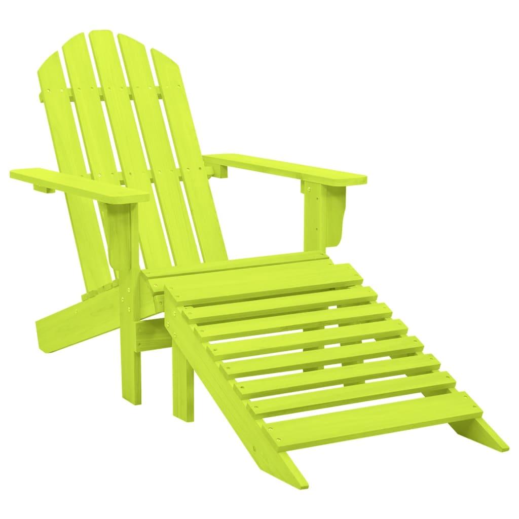 Patio Adirondack Chair with Ottoman Solid Fir Wood Green at Set Shop and Smile