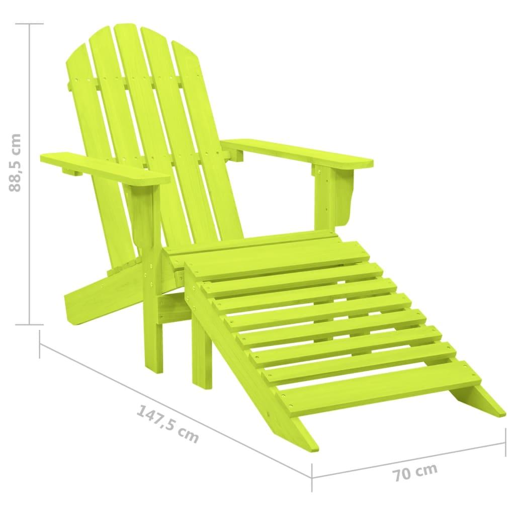 Patio Adirondack Chair with Ottoman Solid Fir Wood Green at Set Shop and Smile
