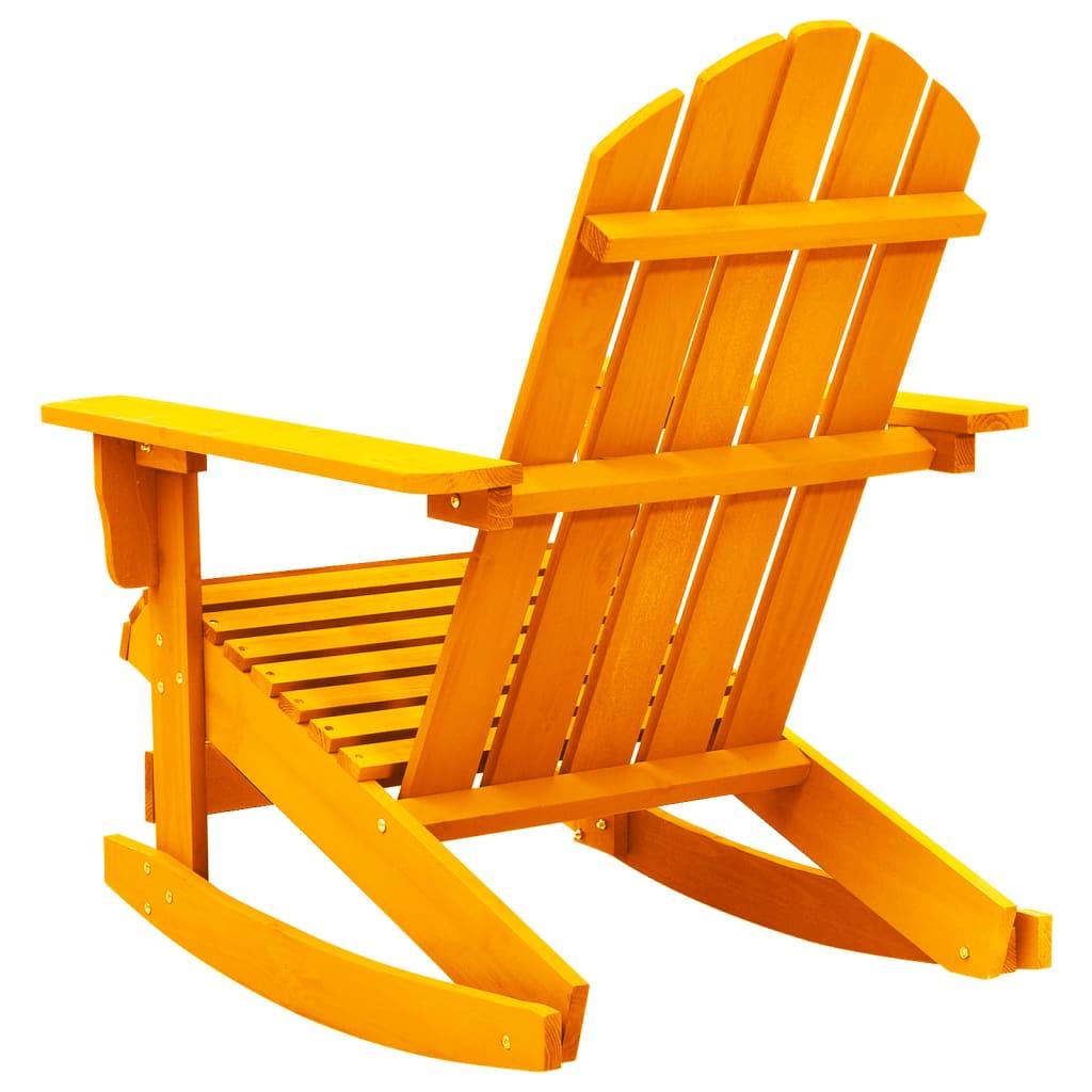 Patio Adirondack Rocking Chair Solid Fir Wood Orange at Set Shop and Smile