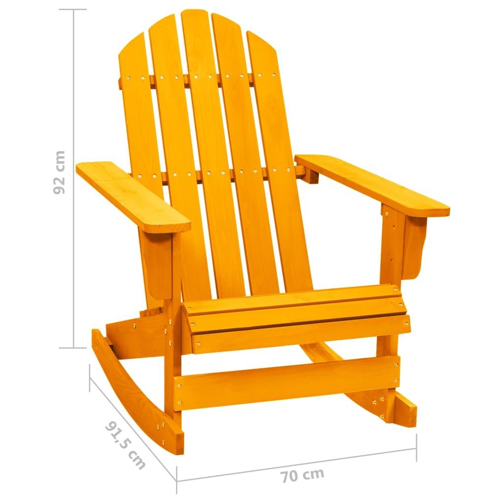 Patio Adirondack Rocking Chair Solid Fir Wood Orange at Set Shop and Smile