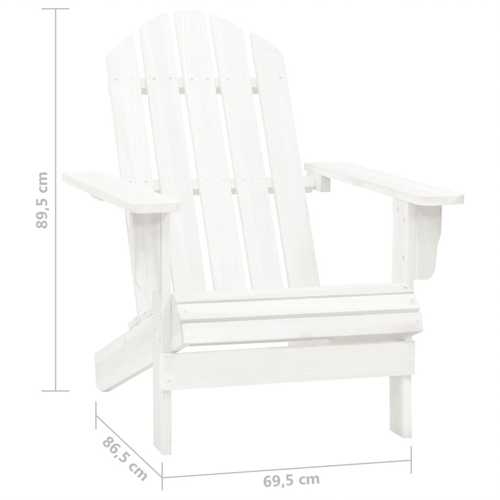 Patio Adirondack Chair with Table Solid Fir Wood White at Set Shop and Smile