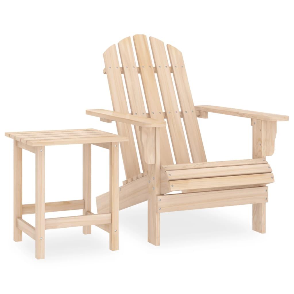Patio Adirondack Chair with Table Solid Fir Wood at Set Shop and Smile