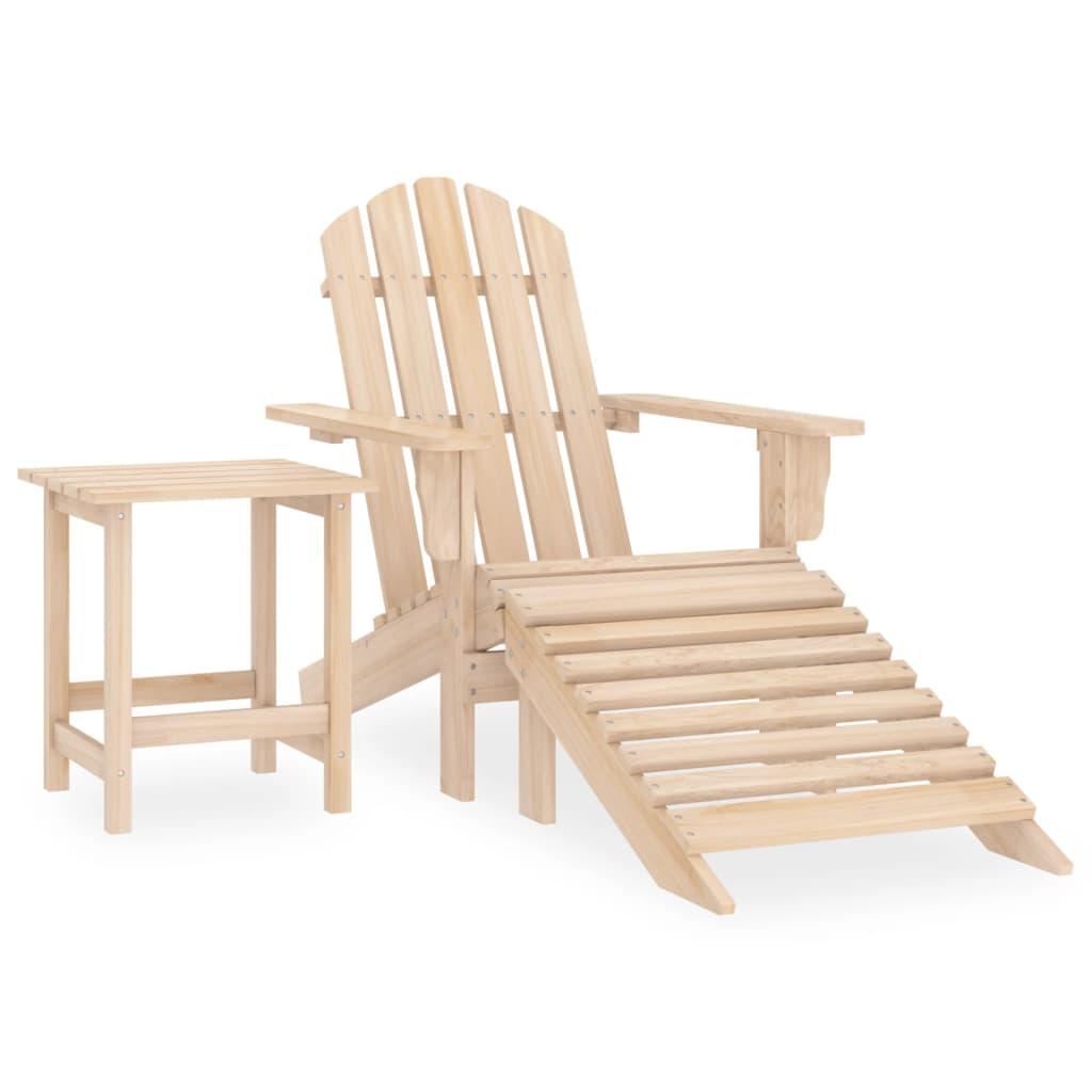 Patio Adirondack Chair with Ottoman and Table Solid Fir Wood at Set Shop and Smile