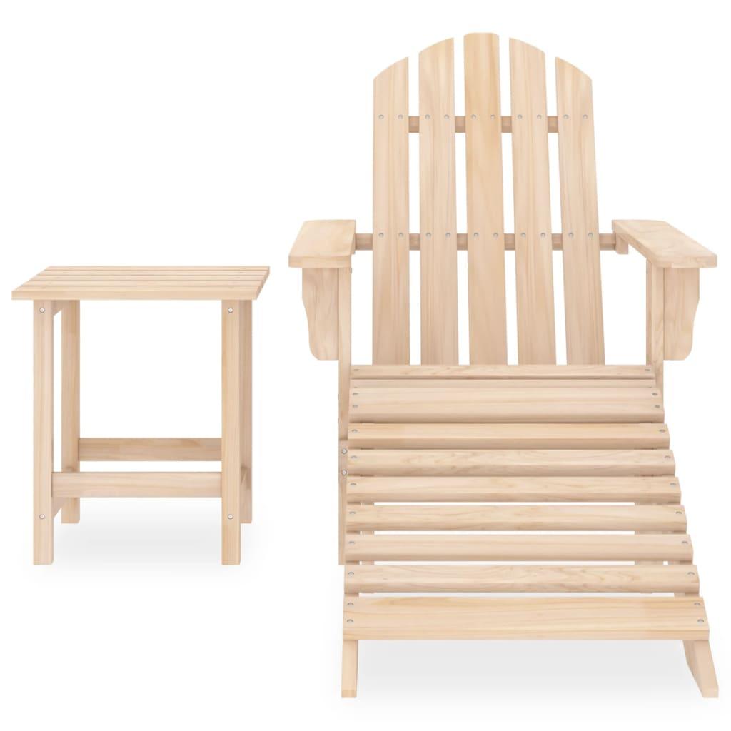 Patio Adirondack Chair with Ottoman and Table Solid Fir Wood at Set Shop and Smile
