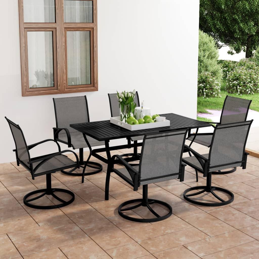 7 Piece Patio Dining Set Textilene and Steel at Set Shop and Smile