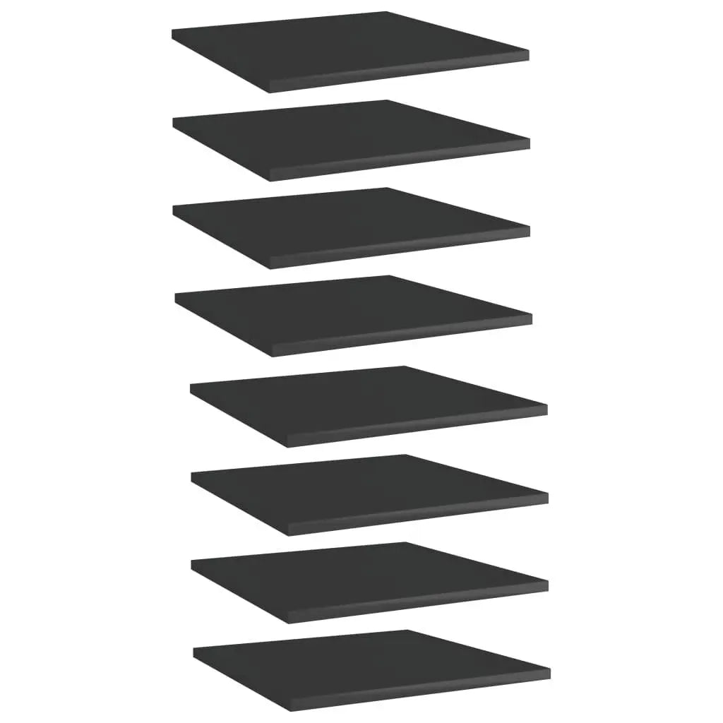 Bookshelf Boards 8 pcs High Gloss Black 15.7"x15.7"x0.6" Engineered Wood at Set Shop and Smile