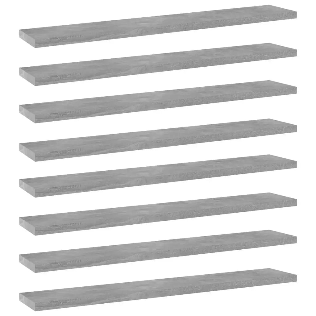 Bookshelf Boards 8 pcs Concrete Gray 23.6"x3.9"x0.6" Engineered Wood at Set Shop and Smile