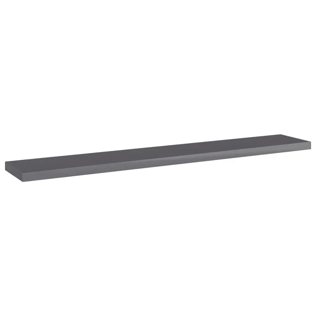 Bookshelf Boards 4 pcs High Gloss Gray 23.6"x3.9"x0.6" Engineered Wood at Set Shop and Smile
