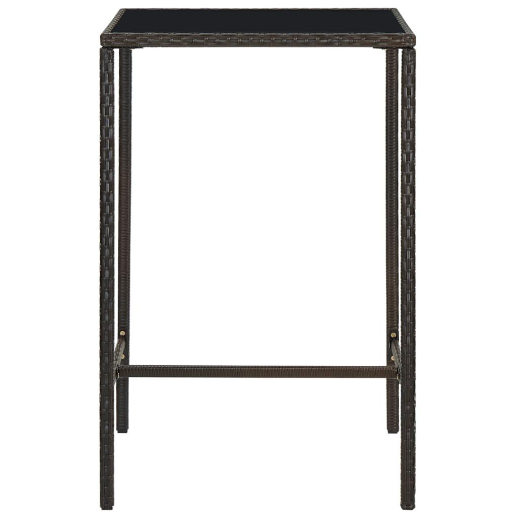 5 Piece Patio Bar Set with Cushions Poly Rattan Brown at Set Shop and Smile