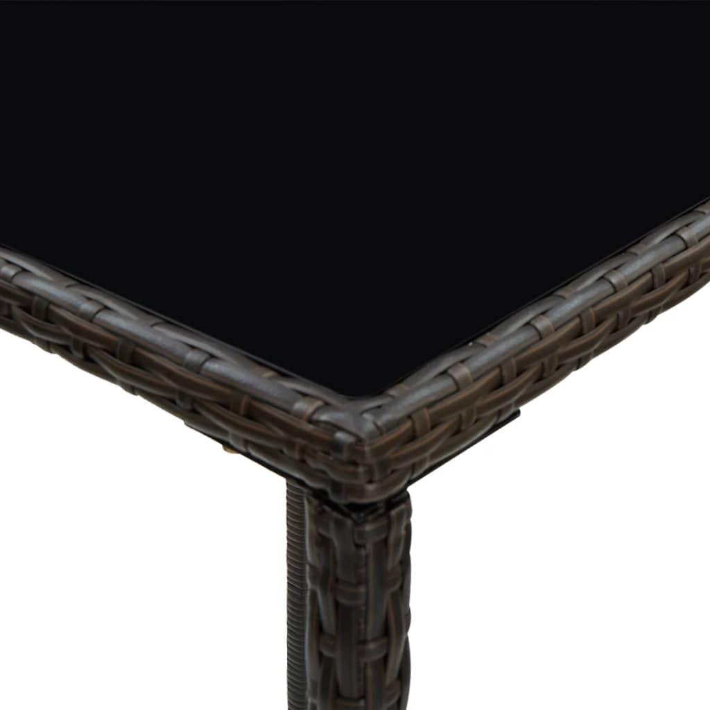 5 Piece Patio Bar Set with Cushions Poly Rattan Brown at Set Shop and Smile