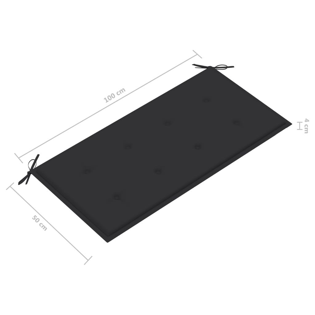 Patio Bench with Anthracite Cushion 44.1" Solid Teak Wood at Set Shop and Smile