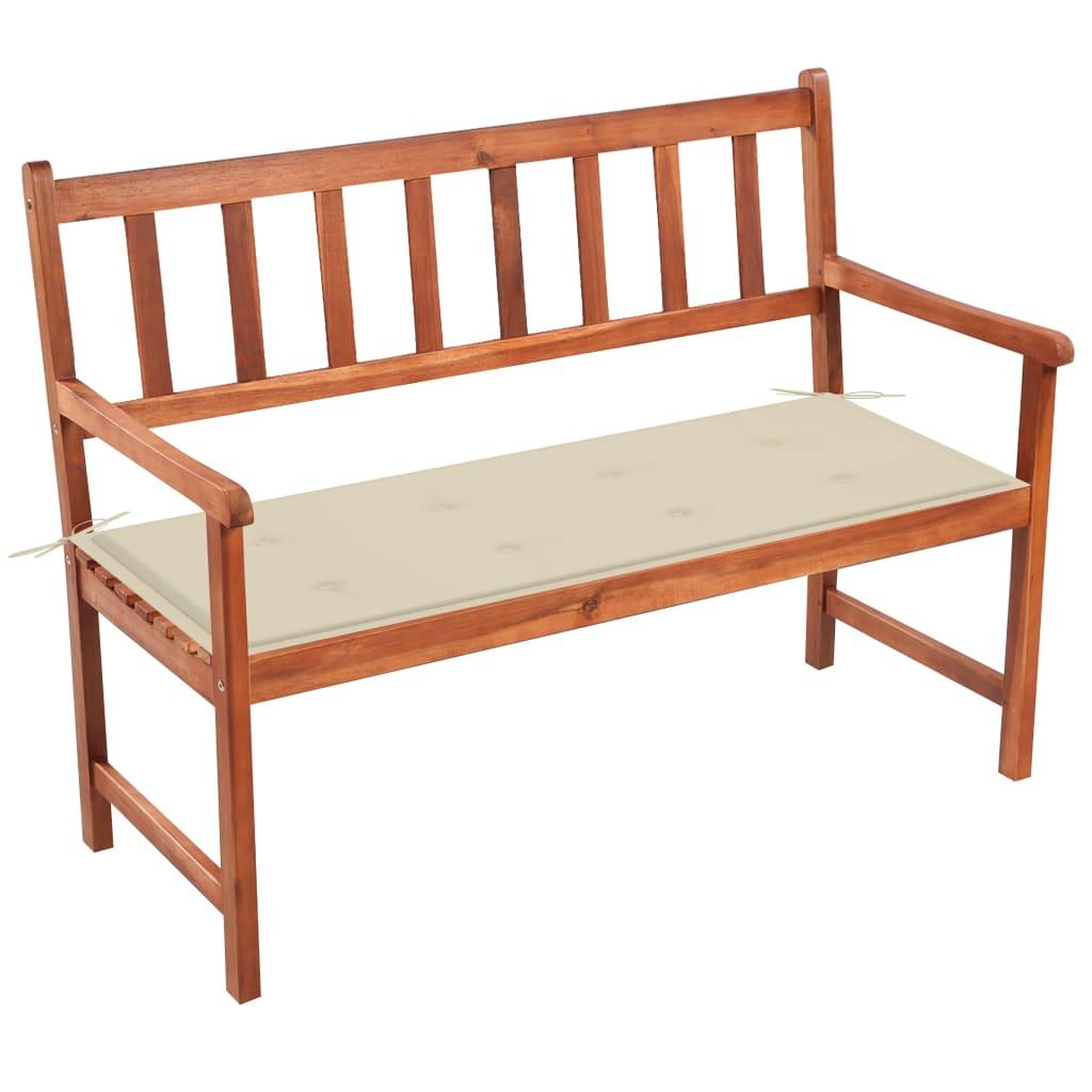 Patio Bench with Cushion 47.2" Solid Acacia Wood at Set Shop and Smile