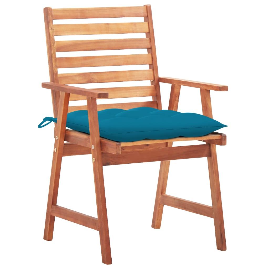 Patio Dining Chairs 3 pcs with Cushions Solid Acacia Wood at Set Shop and Smile
