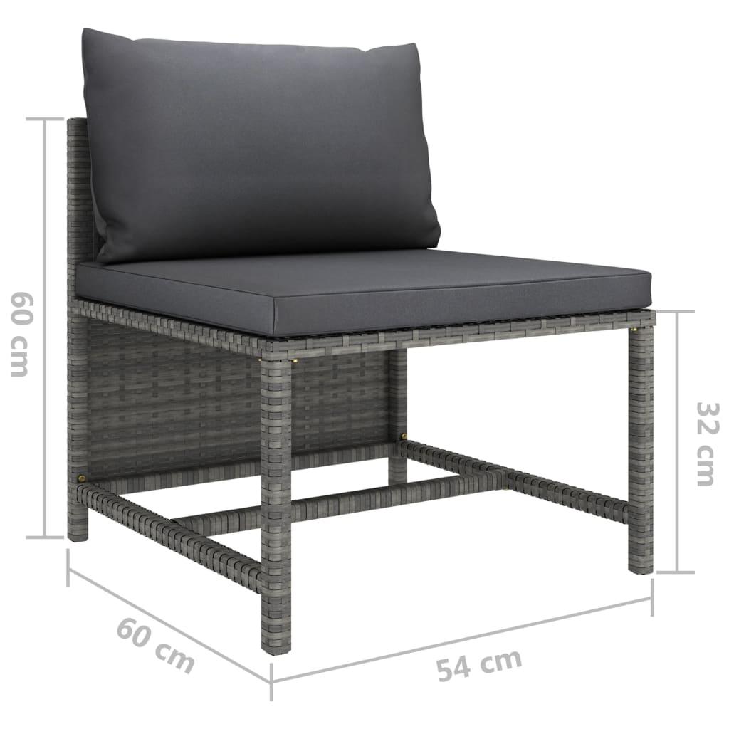 11 Piece Patio Lounge Set with Cushions Poly Rattan Gray at Set Shop and Smile