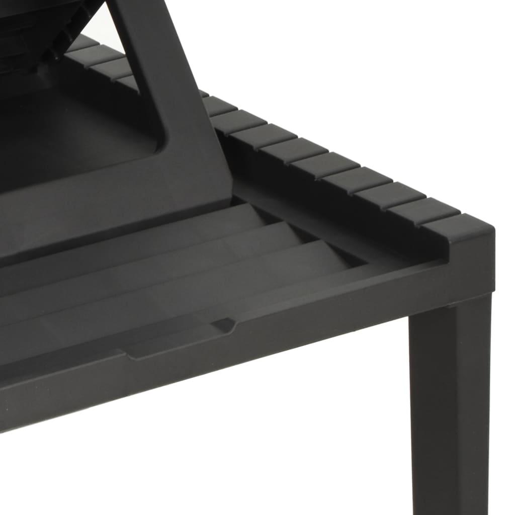 Sun Lounger with Cushion Plastic Anthracite at Set Shop and Smile