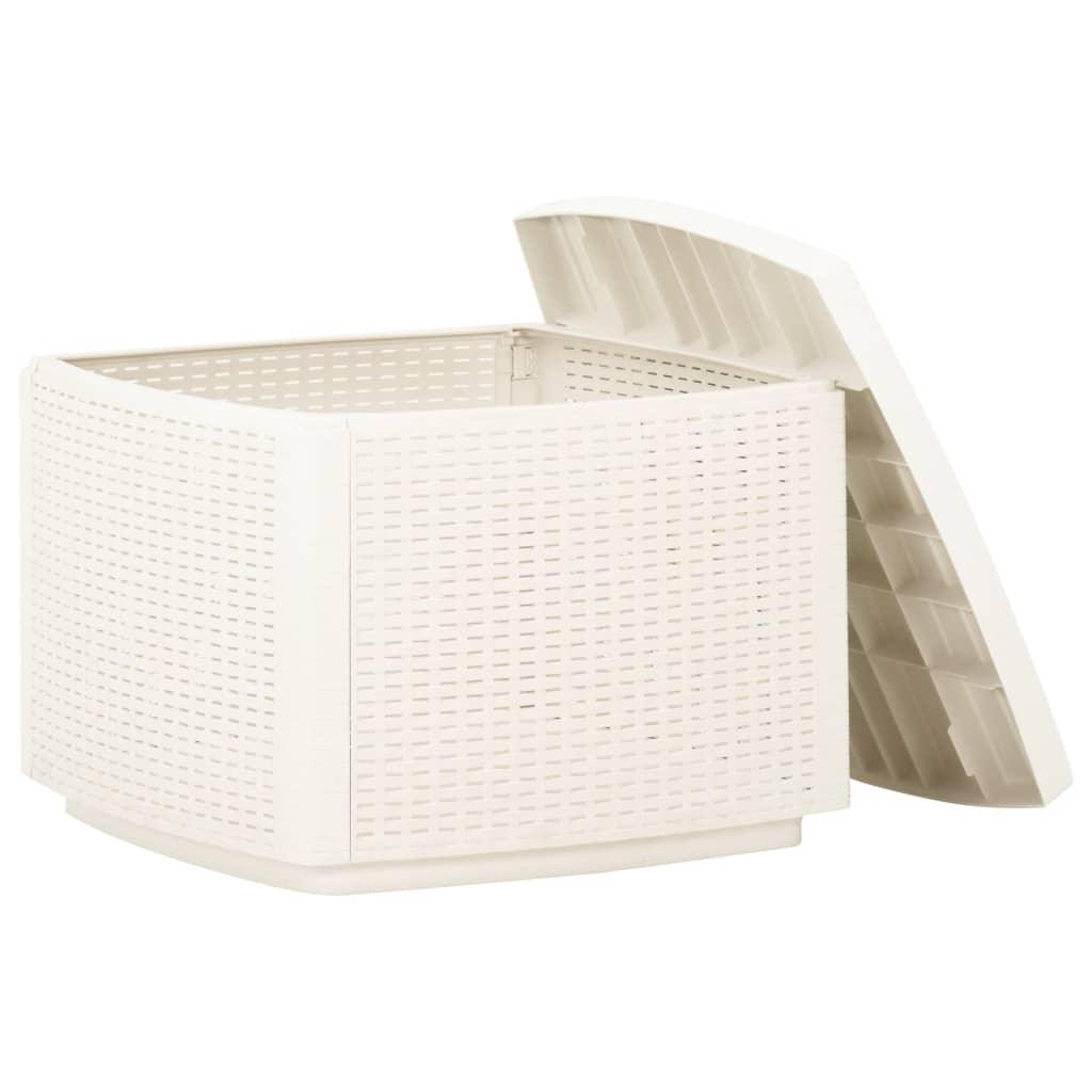 Patio Table White 20.9"x20.9"x15.7" Plastic at Set Shop and Smile