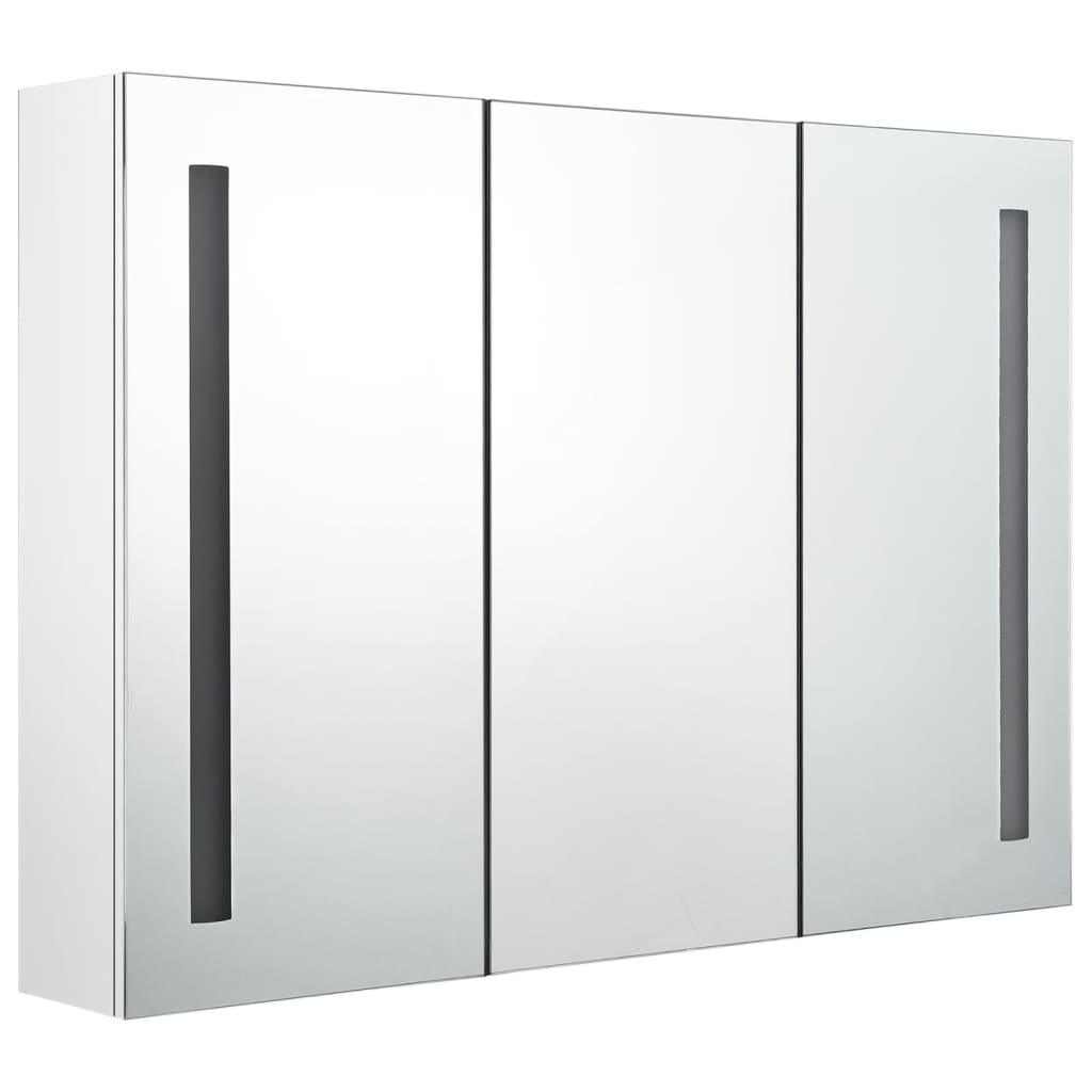 LED Bathroom Mirror Cabinet 35"x5.5"x24.4" Shining White at Set Shop and Smile