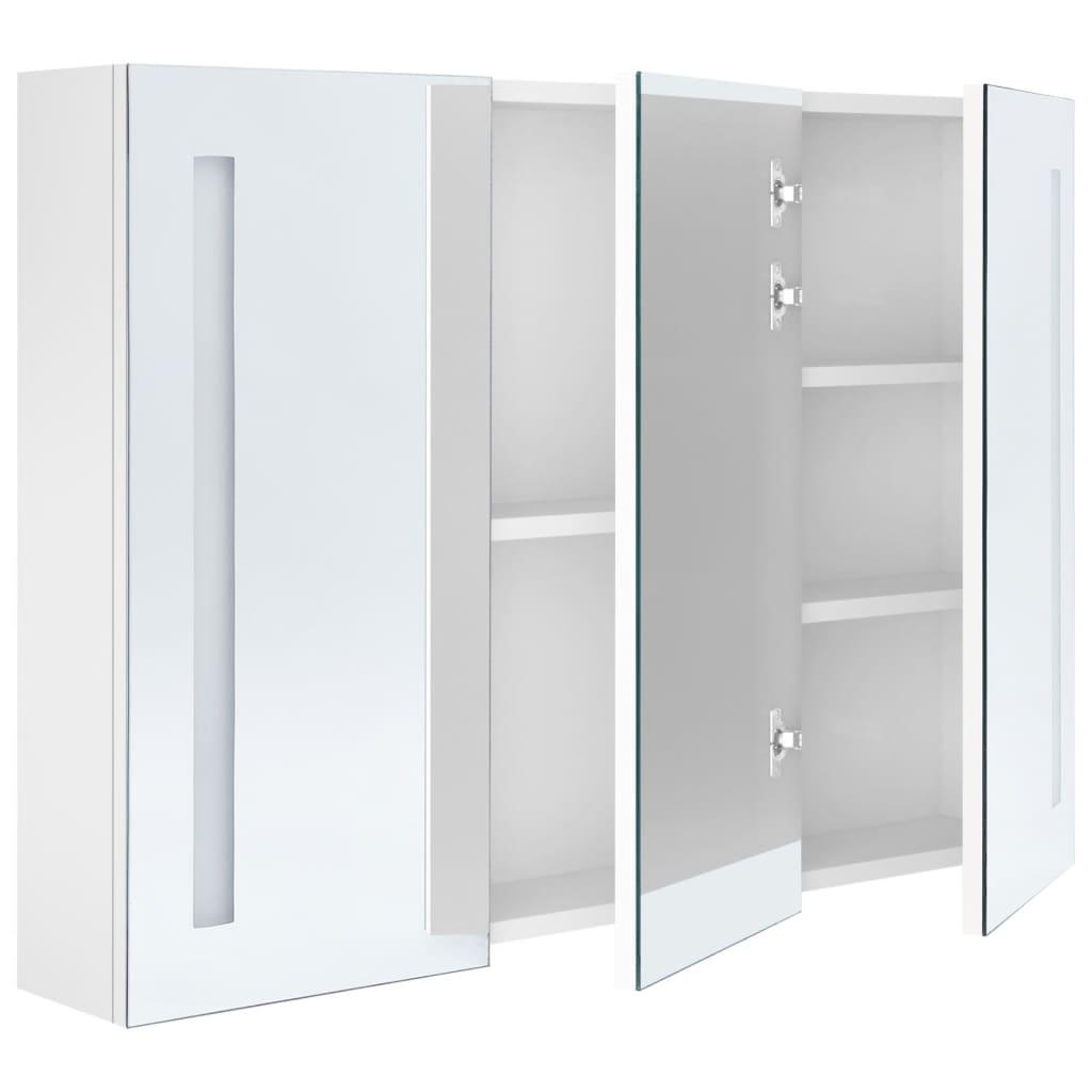 LED Bathroom Mirror Cabinet 35"x5.5"x24.4" Shining White at Set Shop and Smile