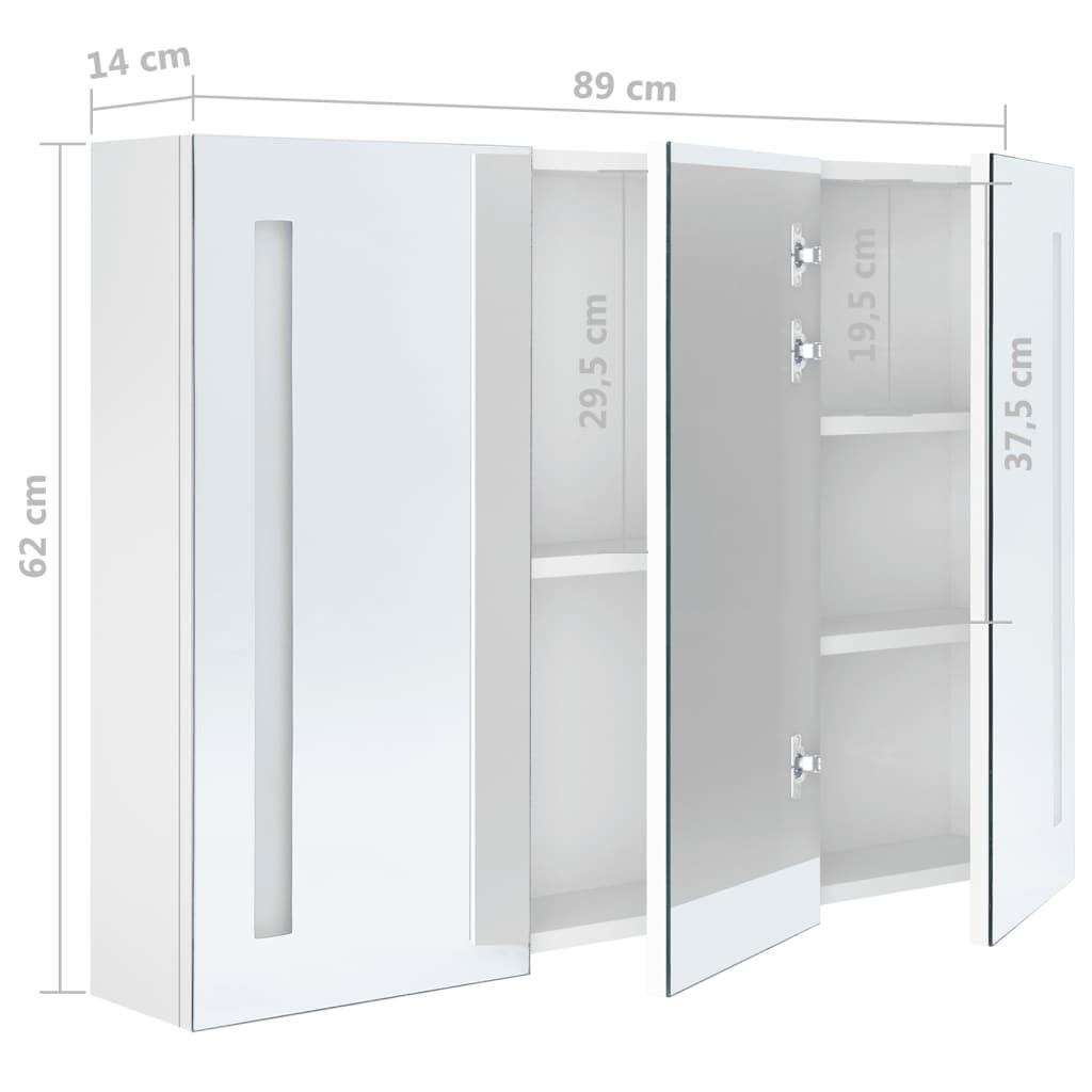 LED Bathroom Mirror Cabinet 35"x5.5"x24.4" Shining White at Set Shop and Smile