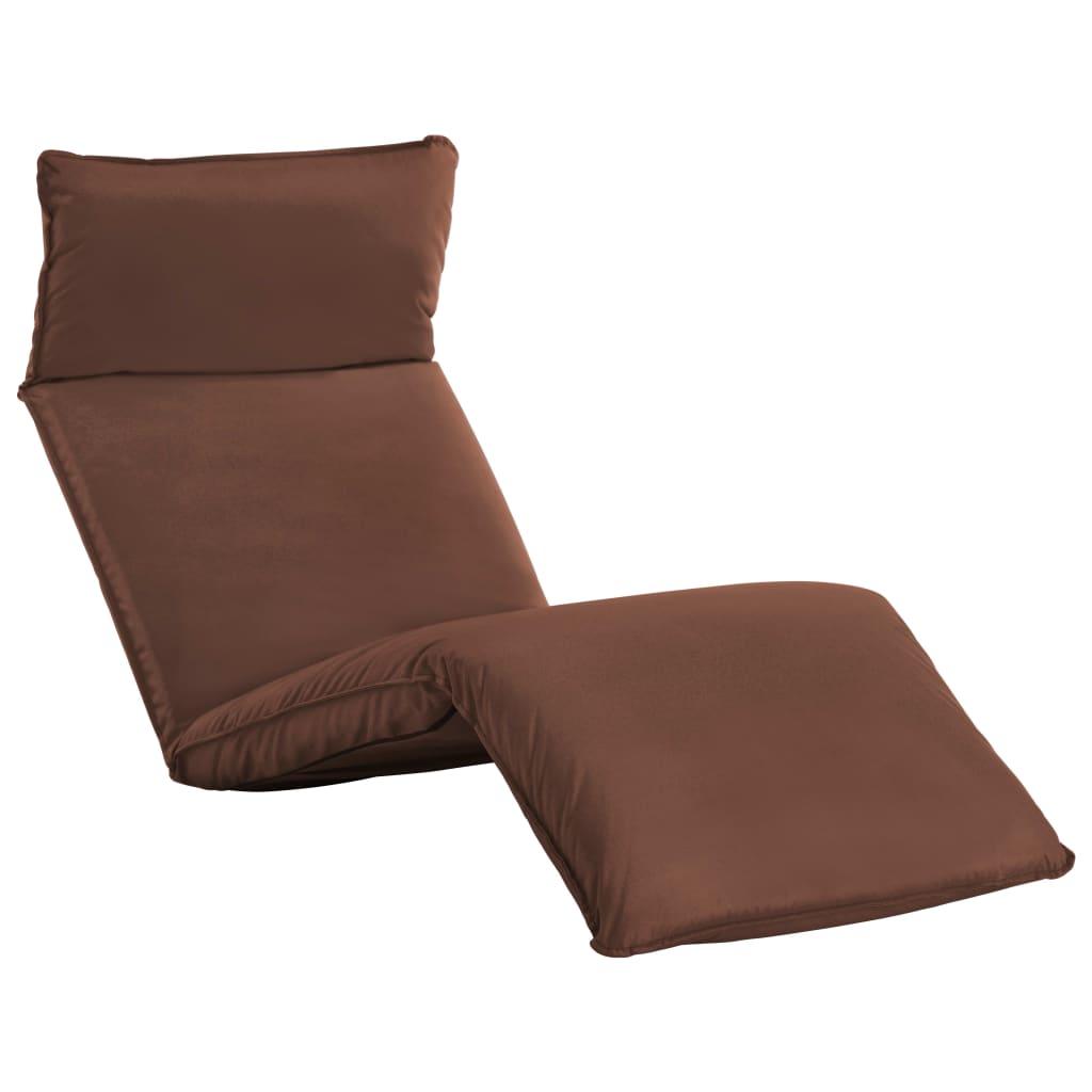 Foldable Sunlounger Oxford Fabric Brown at Set Shop and Smile