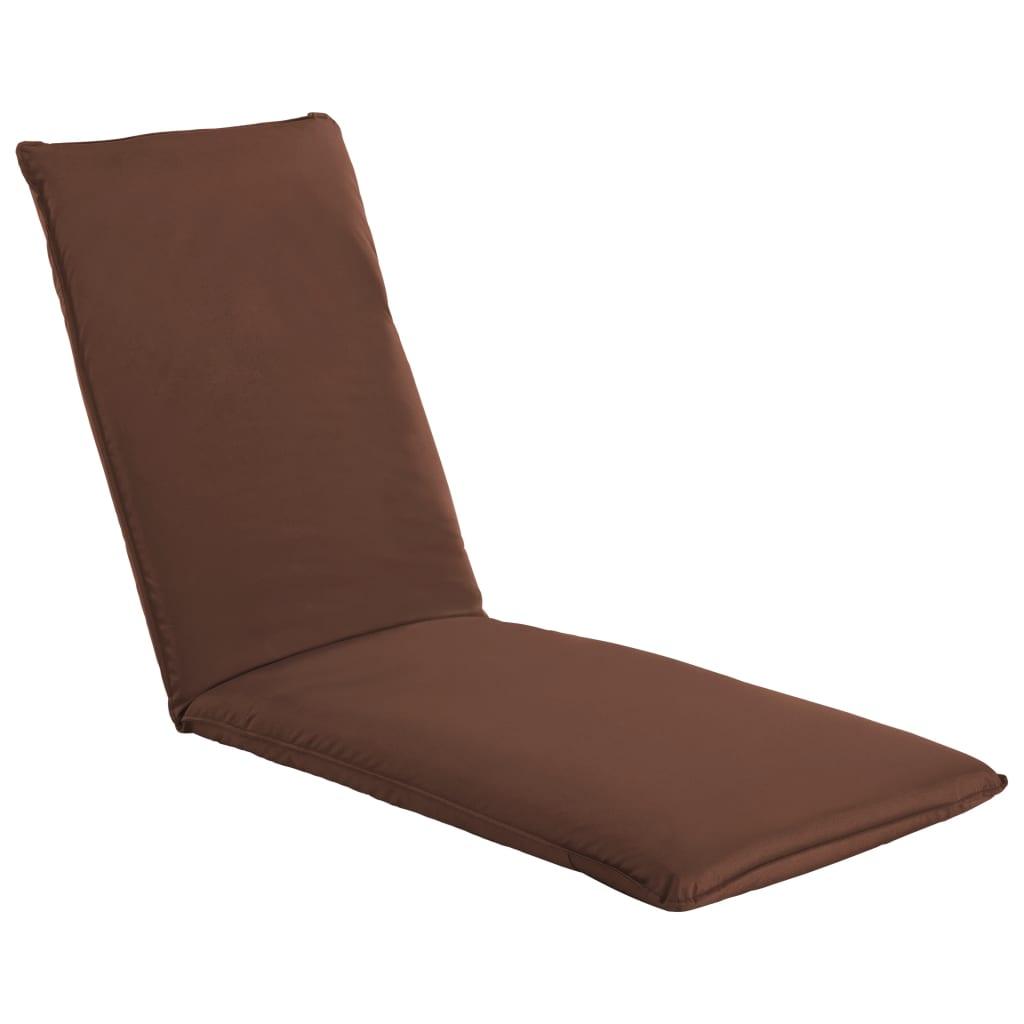 Foldable Sunlounger Oxford Fabric Brown at Set Shop and Smile