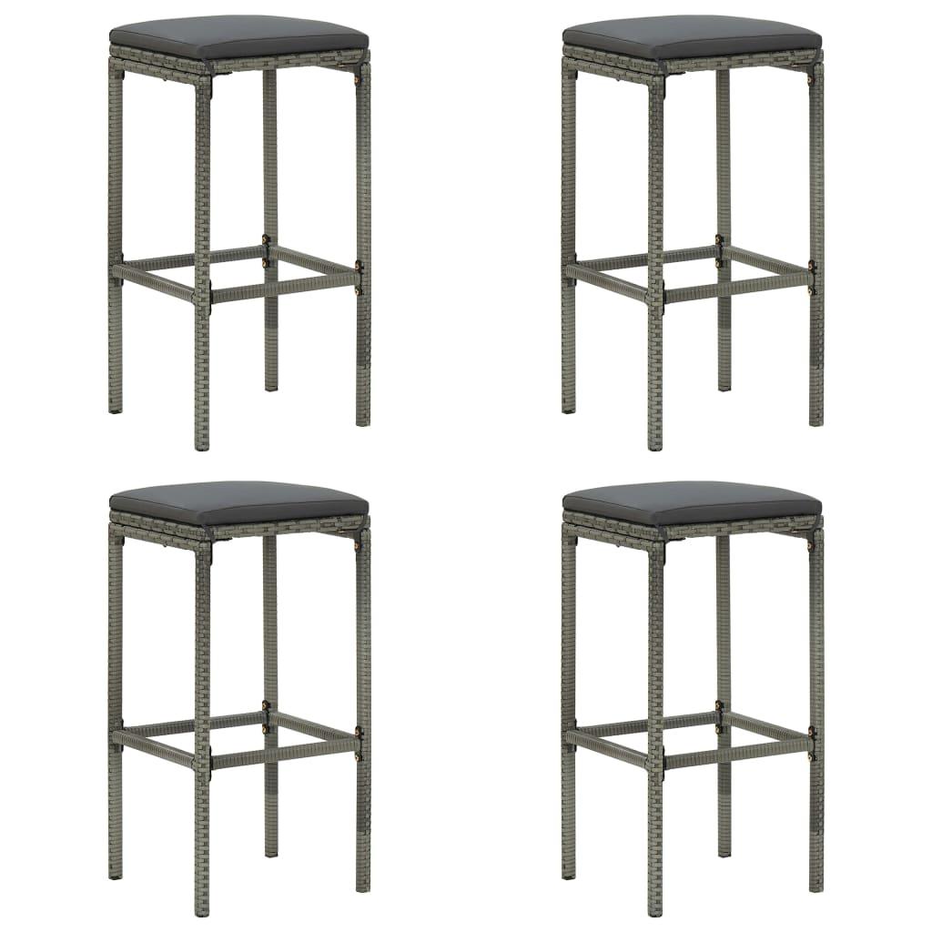 5 Piece Patio Bar Set with Cushions Gray at Set Shop and Smile