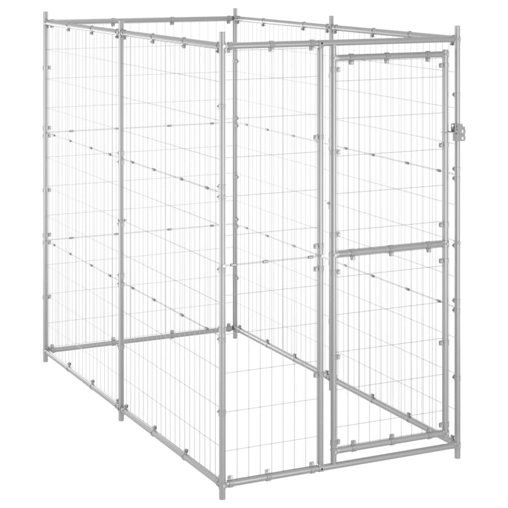 Outdoor Dog Kennel Galvanized Steel 43.3"x86.6"x70.9" at Set Shop and Smile