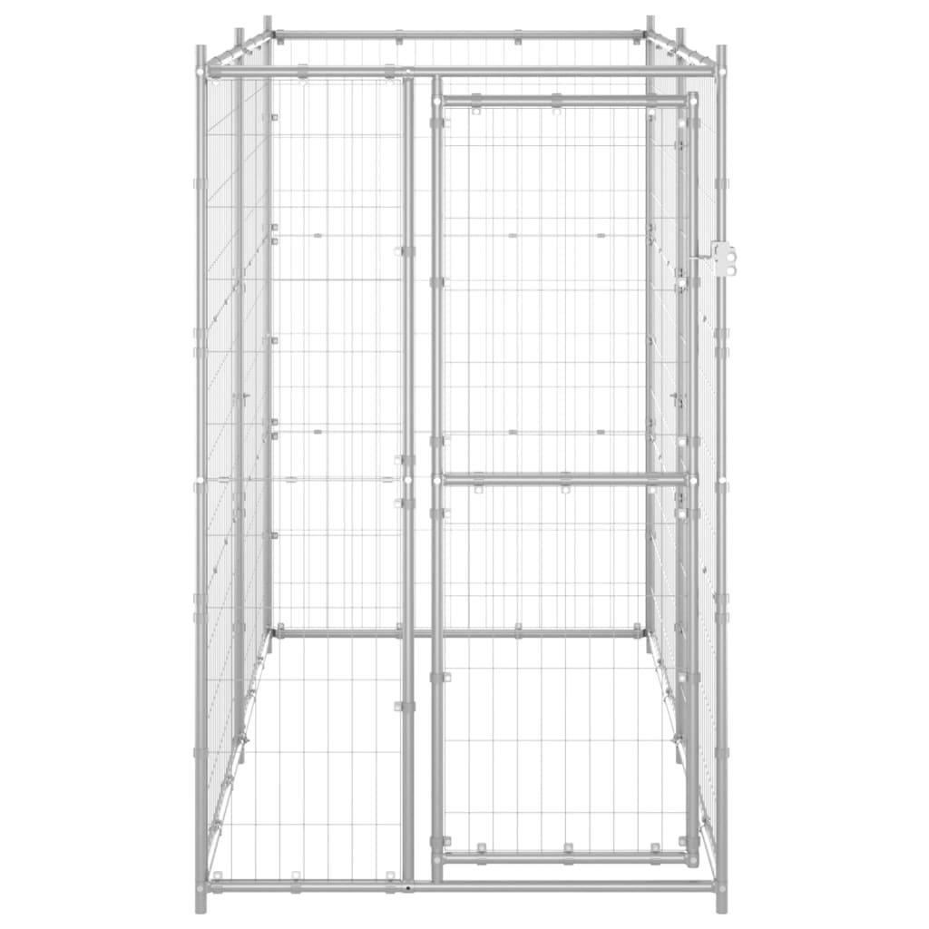 Outdoor Dog Kennel Galvanized Steel 43.3"x86.6"x70.9" at Set Shop and Smile