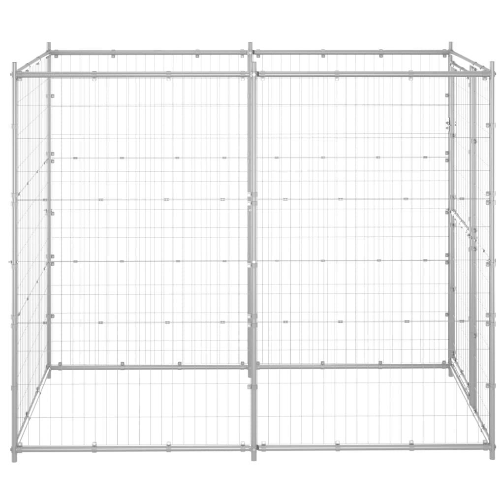 Outdoor Dog Kennel Galvanized Steel 43.3"x86.6"x70.9" at Set Shop and Smile