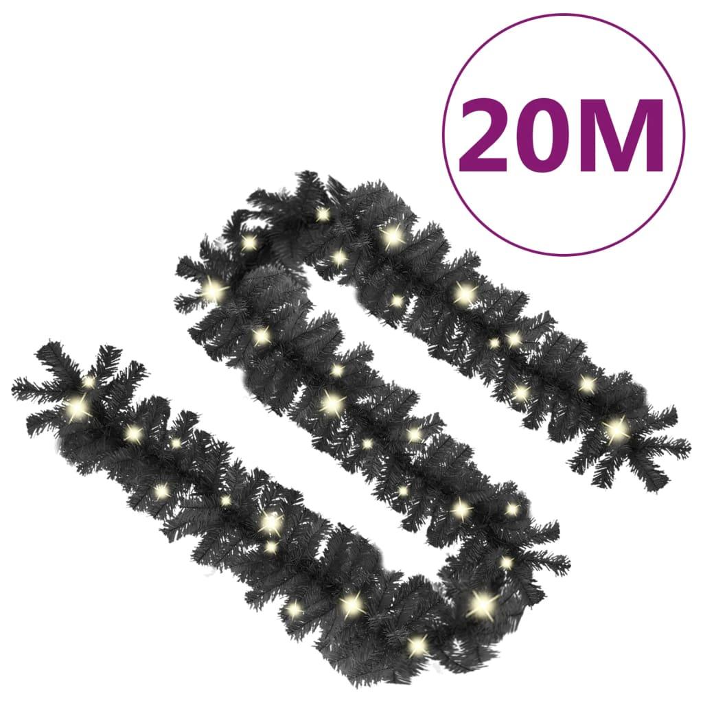 Christmas Garland with LED Lights 66 ft Black at Set Shop and Smile