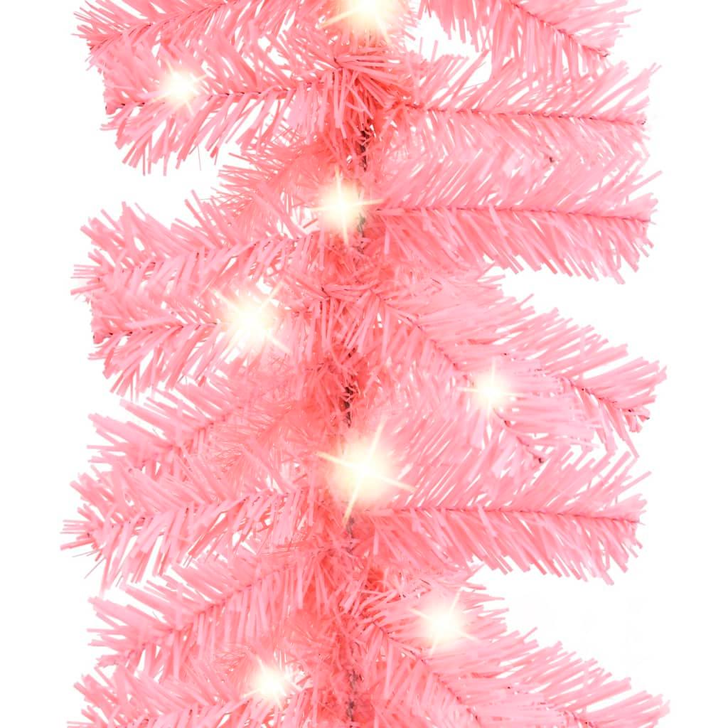 Christmas Garland with LED Lights 33 ft Pink at Set Shop and Smile