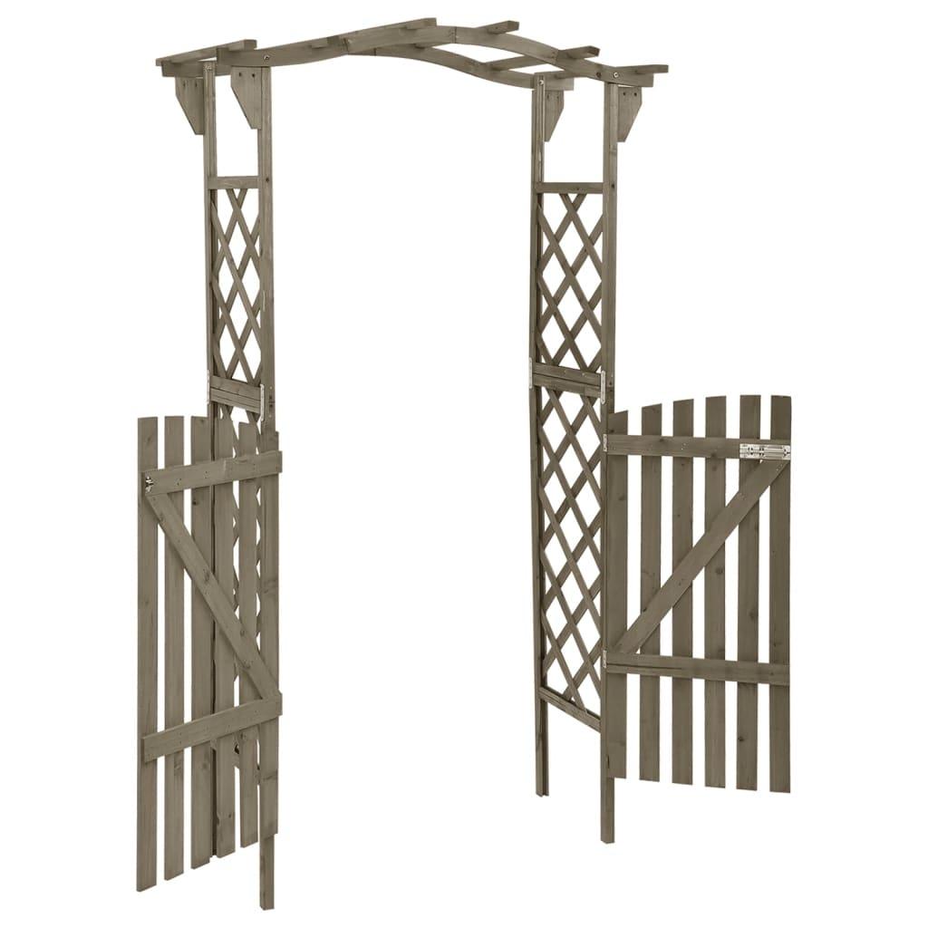 Pergola with Gate 45.7"x15.7"x80.3" Gray Solid Firwood at Set Shop and Smile
