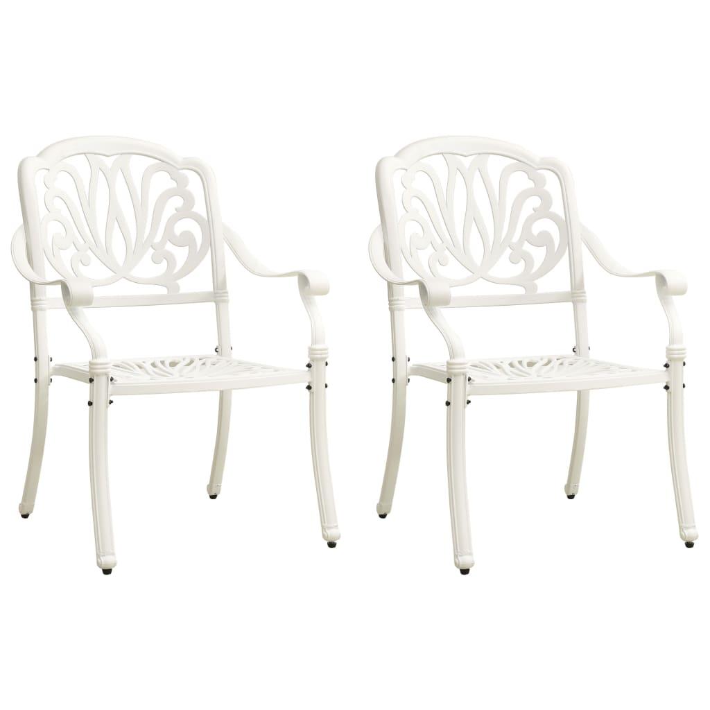 3 Piece Bistro Set Cast Aluminum White at Set Shop and Smile