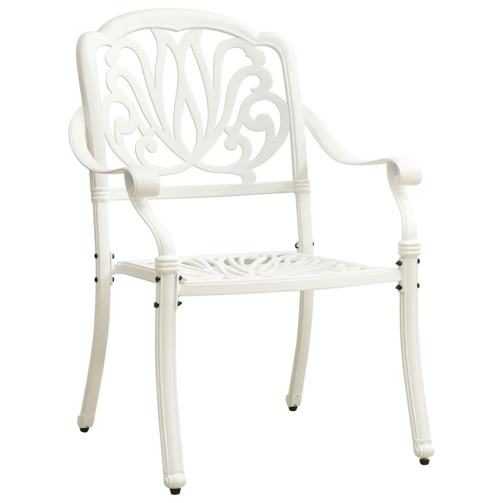 3 Piece Bistro Set Cast Aluminum White at Set Shop and Smile