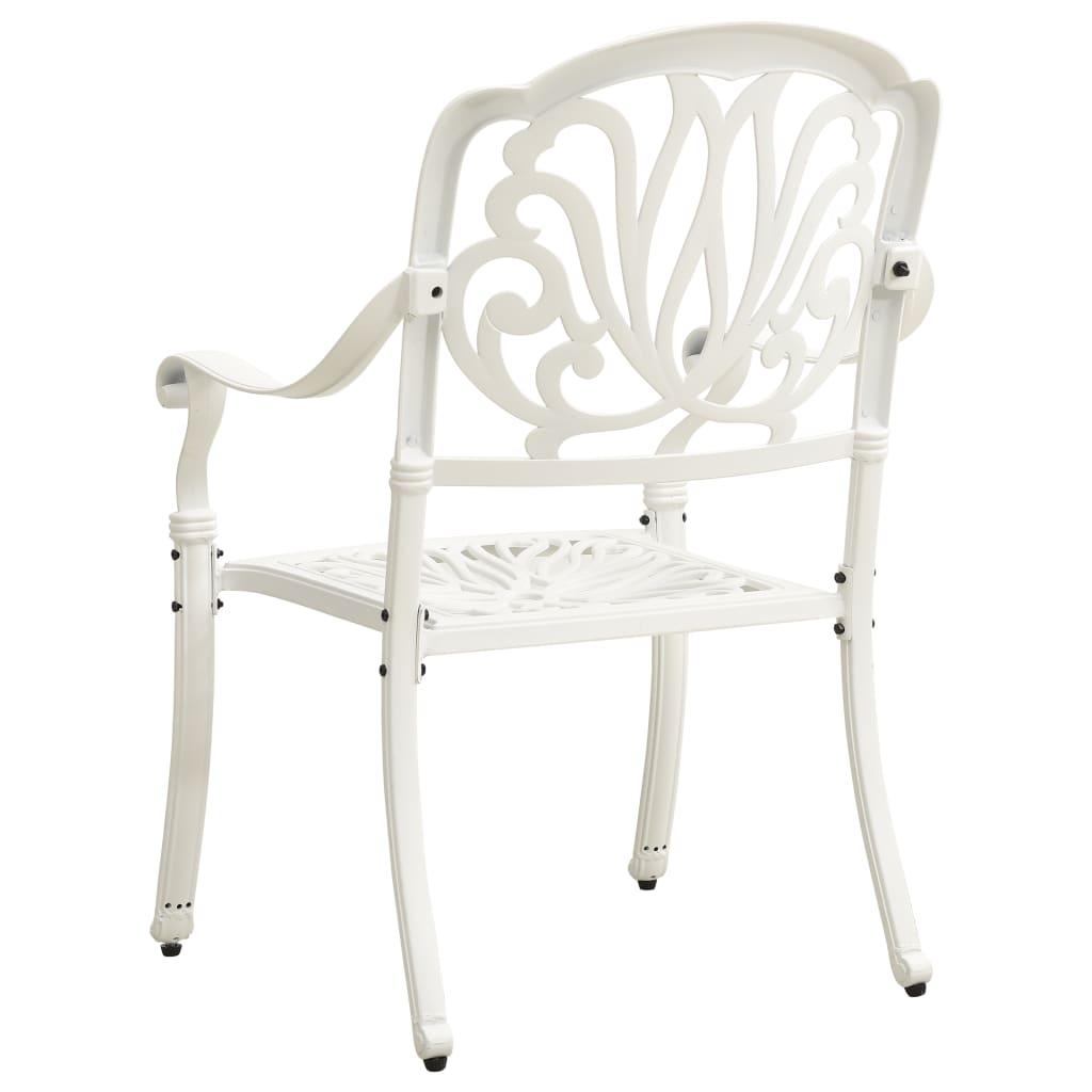 3 Piece Bistro Set Cast Aluminum White at Set Shop and Smile