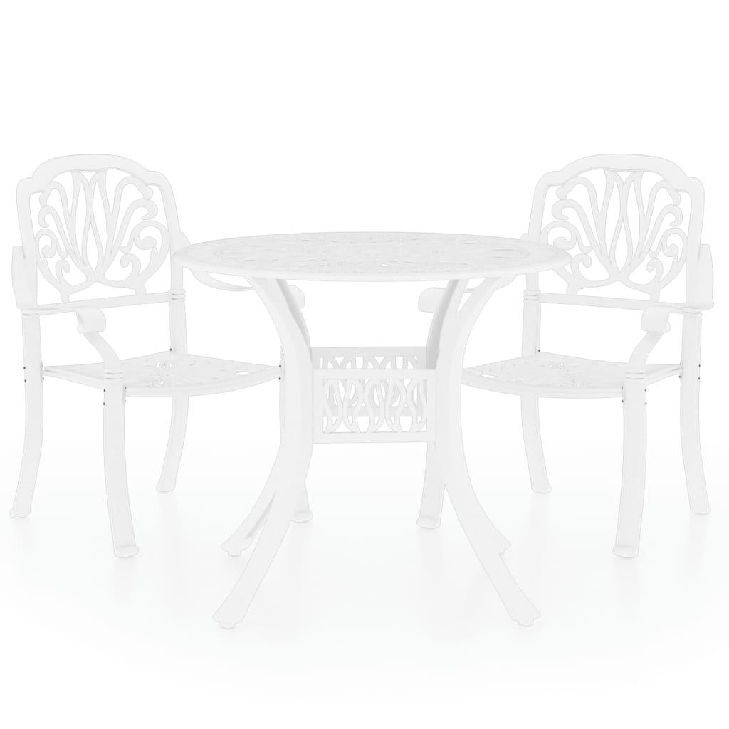 3 Piece Bistro Set Cast Aluminum White at Set Shop and Smile